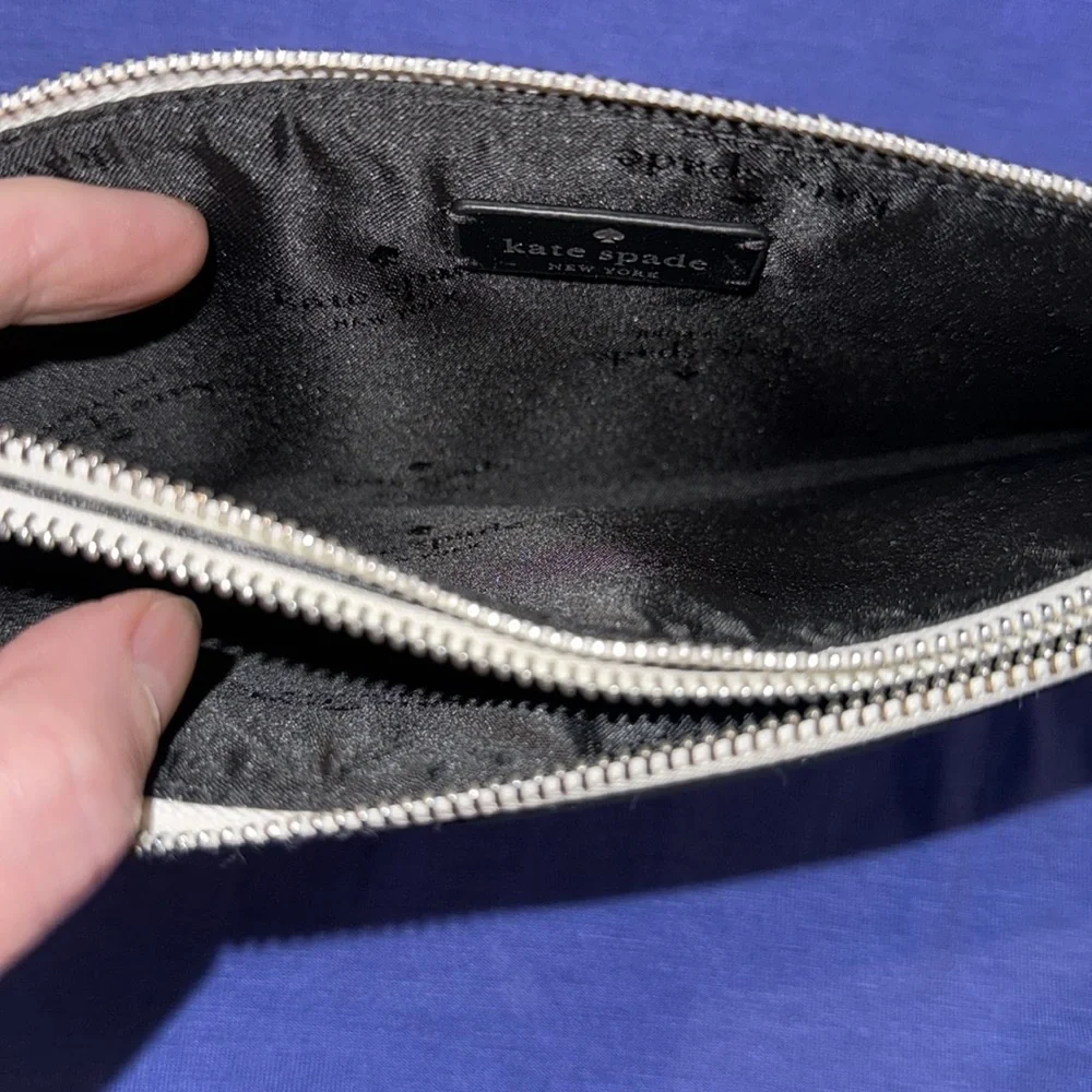 kate spade Black, White and Gray double zip Wristlet
